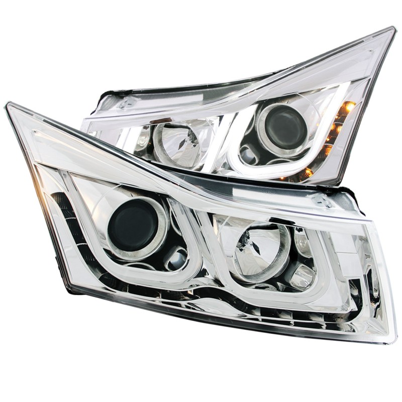 Φανάρια εμπρός Chevrolet Cruze (2009-2012) led - chrome , με λάμπες (Η1) - σετ 2τμχ.