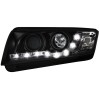 Φανάρια εμπρός Skoda Fabia (1999-2007) led , μαύρα , με λάμπες (Η1) - σετ 2τμχ.