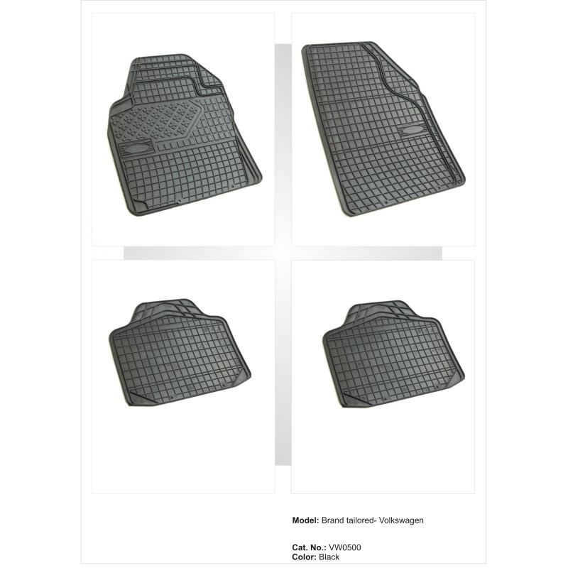 Λαστιχένια πατάκια universal για VW Fox / Polo 5 / Golf 5 / Jetta 07 / Passat 06 / Touran - 4τμχ.