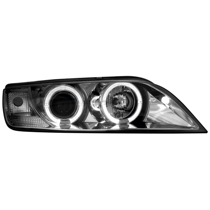 Φανάρια εμπρός BMW Z3 (1996-2002) angel eyes - chrome , με λάμπες (Η1) - σετ 2τμχ.