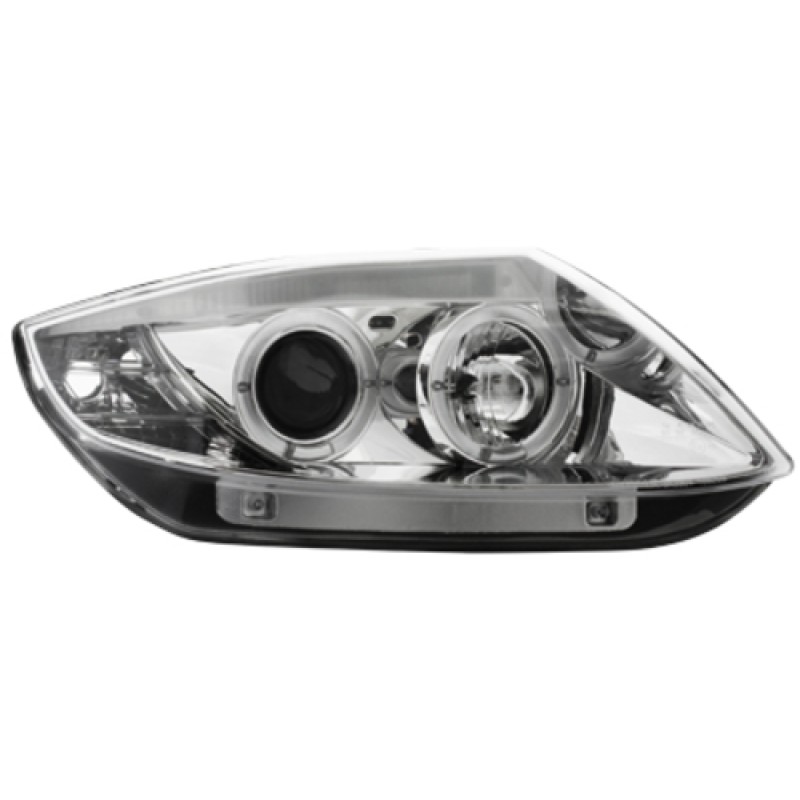 Φανάρια εμπρός BMW Z4 (2003-2009) angel eyes - CCFL , chrome , με λάμπες (Η1) - σετ 2τμχ.