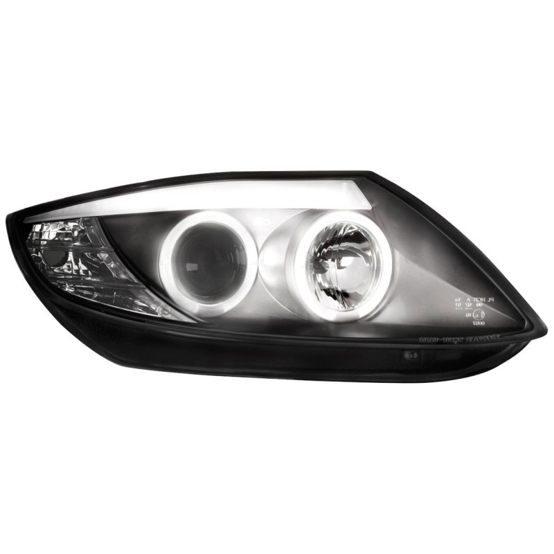 Φανάρια εμπρός BMW Z4 (2003-2009) angel eyes - CCFL , μαύρα , με λάμπες (Η1) - σετ 2τμχ.