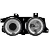 Φανάρια εμπρός BMW E32 /E34 (1989-1995) angel eyes - chrome , με λάμπες (Η1) - σετ 2τμχ.