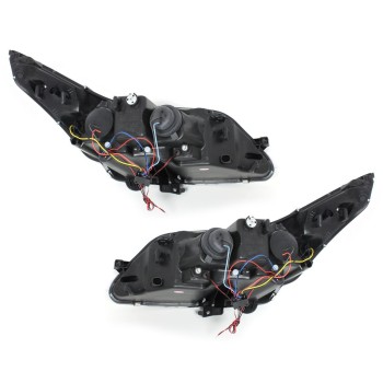Φανάρια εμπρός Citroen C4 (2004-2008) angel eyes - ηλεκτρική ρύθμιση - chrome , με λάμπες (Η1) - σετ 2τμχ.