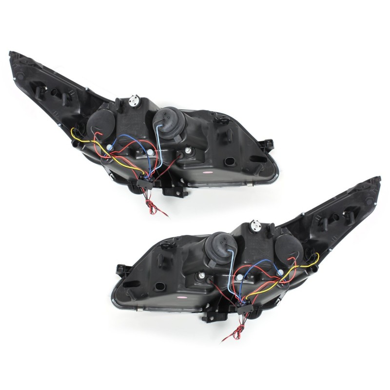 Φανάρια εμπρός Citroen C4 (2004-2008) angel eyes - ηλεκτρική ρύθμιση - chrome , με λάμπες (Η1) - σετ 2τμχ.