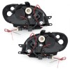 Φανάρια εμπρός Citroen Saxo (2000-2004) angel eyes - chrome , με λάμπες (Η1) - σετ 2τμχ.