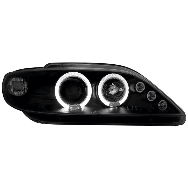 Φανάρια εμπρός Citroen Xsara (1997-2000) led angel eyes - chrome , με λάμπες (Η1) - σετ 2τμχ.