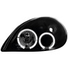 Φανάρια εμπρός Citroen Xsara (2000-2005) angel eyes - μαύρα , με λάμπες (Η1) - σετ 2τμχ.