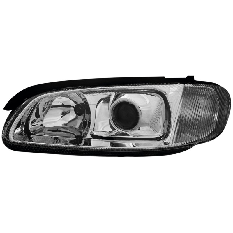 Φανάρια εμπρός Opel Omega B (1994-1999) - chrome , με λάμπες (Η1) - σετ 2τμχ.