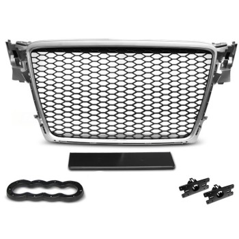 Μάσκα Audi A4 B8 (2008-2011) - RS LOOK ασημένιο - ματ, χωρίς σήμα Μάσκα Audi A4 B8 (2008-2011) - RS LOOK ασημένιο - ματ, χωρίς σήμα