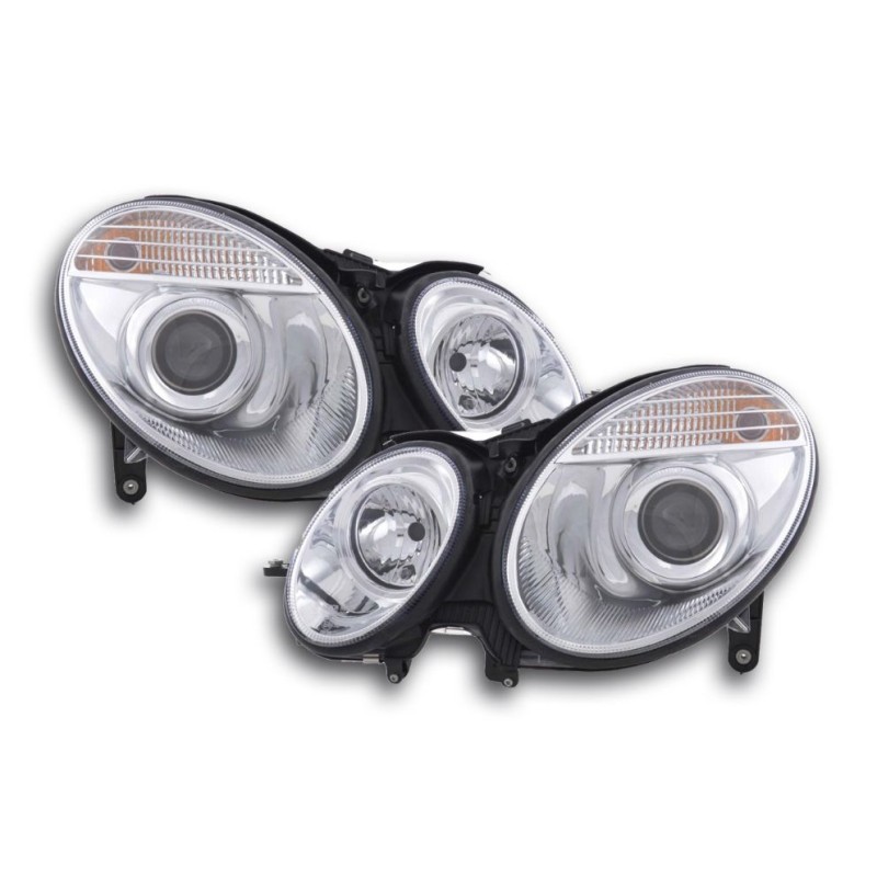 Φανάρια εμπρός Mercedes W211 E-Class (2002-2006) - με εργοστασιακά xenon , χωρίς λάμπες (Η7) - σετ 2τμχ.