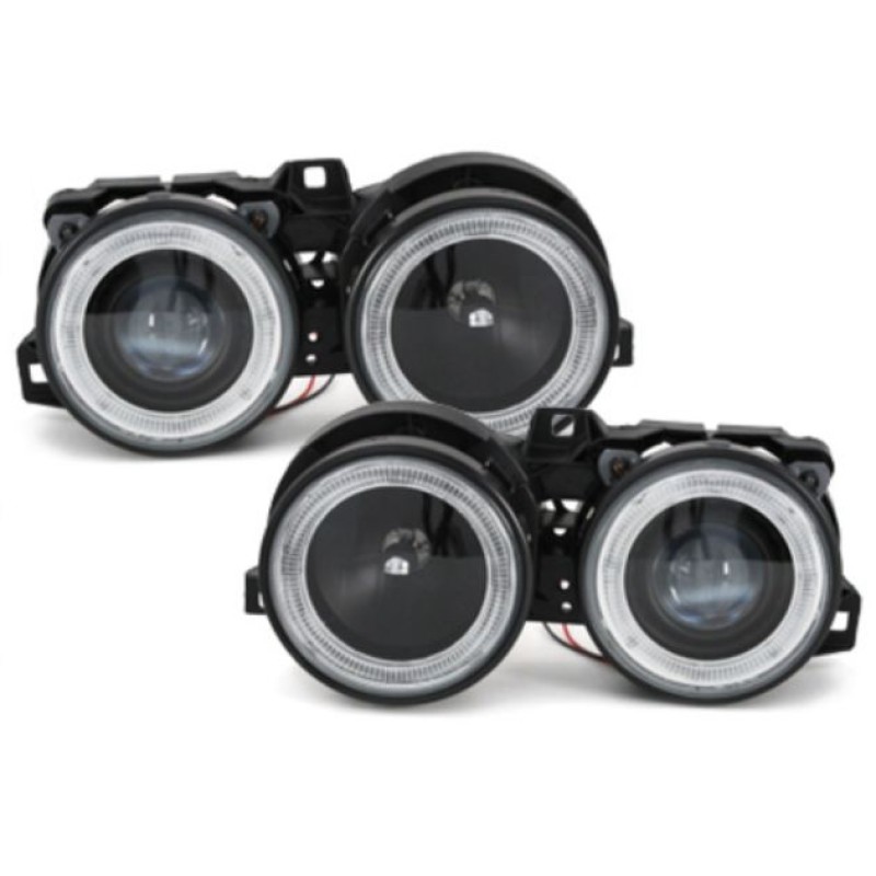 Φανάρια εμπρός BMW E30 (1982-1994) - μαύρα , χωρίς λάμπες (Η7) - σετ 2τμχ.