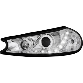 Φανάρια εμπρός Ford Mondeo (1996-2000) led - χρωμίου , με λάμπες (Η1) - σετ 2τμχ.