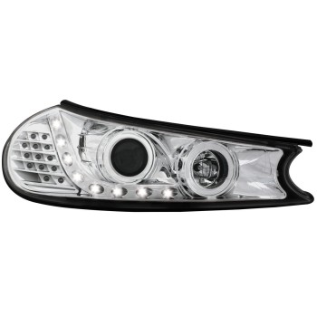 Φανάρια εμπρός Ford Mondeo (1996-2000) led - chrome , με λάμπες (Η1) - σετ 2τμχ.