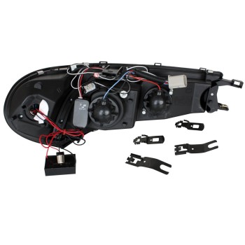 Φανάρια εμπρός Ford Mondeo (1996-2000) led - μαύρα , με λάμπες (Η1) - σετ 2τμχ.