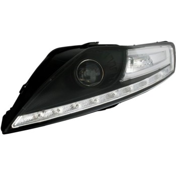 Φανάρια εμπρός Ford Mondeo (2007-2010) led - μαύρα , με λάμπες (Η1) - σετ 2τμχ.