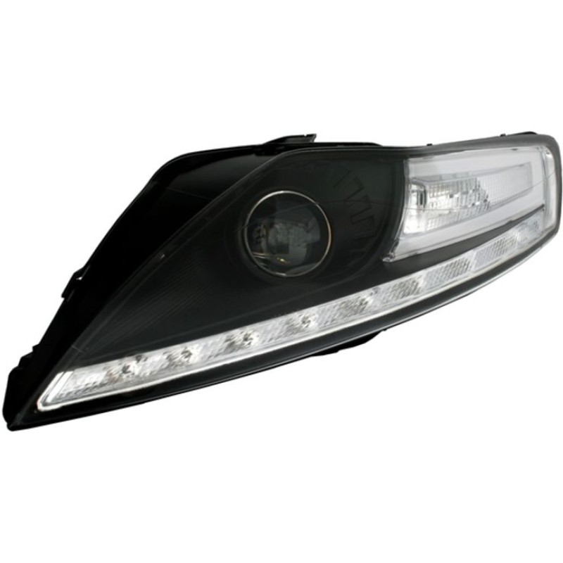 Φανάρια εμπρός Ford Mondeo (2007-2010) led - μαύρα , με λάμπες (Η1) - σετ 2τμχ.