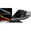 Φανάρια εμπρός Ford Mondeo (2007-2010) led - μαύρα , με λάμπες (Η1) - σετ 2τμχ.