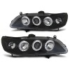 Φανάρια εμπρός Honda Accord (1998-2002) USA angel eyes, μαύρα , με λάμπες (Η1) - σετ 2τμχ.