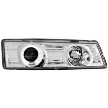 Φανάρια εμπρός Honda Prelude (1992-1996) angel eyes - chrome , με λάμπες (Η1) - σετ 2τμχ.