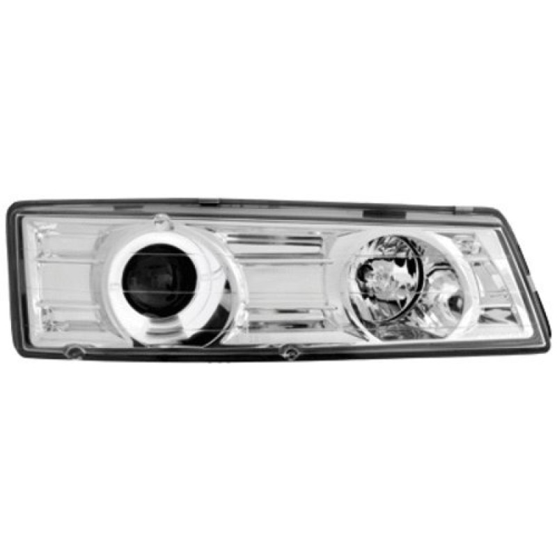 Φανάρια εμπρός Honda Prelude (1992-1996) angel eyes - chrome , με λάμπες (Η1) - σετ 2τμχ.