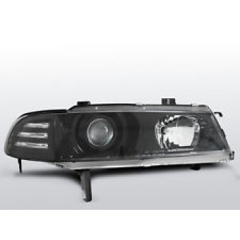 Φανάρια εμπρός Honda Prelude (1992-1995) angel eyes - μαύρα , με λάμπες (Η7) - σετ 2τμχ.