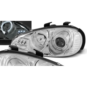 Φανάρια εμπρός Mazda MX 3 (1991-1998) angel eyes, με λάμπες (Η1) - σετ 2τμχ.