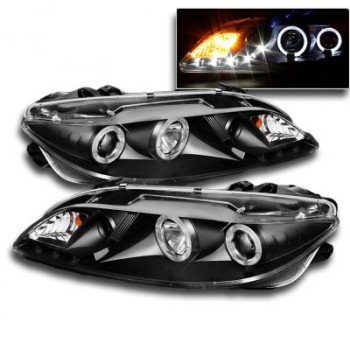 Φανάρια εμπρός Mazda 6 (2002-2008) angel eyes, με λάμπες (Η1) - σετ 2τμχ.