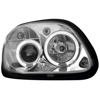 Φανάρια εμπρός Mercedes R170 SLK (1996-2004) angel eyes, με λάμπες (Η1) - σετ 2τμχ.