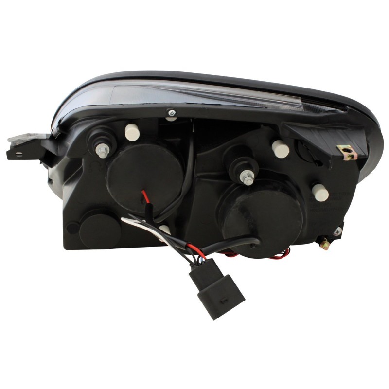 Φανάρια εμπρός Mercedes R170 SLK (1996-2004) angel eyes, μαύρα , με λάμπες (Η1) - σετ 2τμχ.