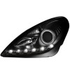 Φανάρια εμπρός Mercedes R171 CLK (2004-2011) led , μαύρα , με λάμπες (Η1) - σετ 2τμχ.