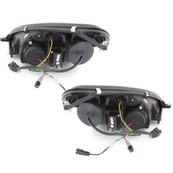 Φανάρια εμπρός Mercedes R171 CLK (2004-2011) led , μαύρα , με λάμπες (Η1) - σετ 2τμχ.