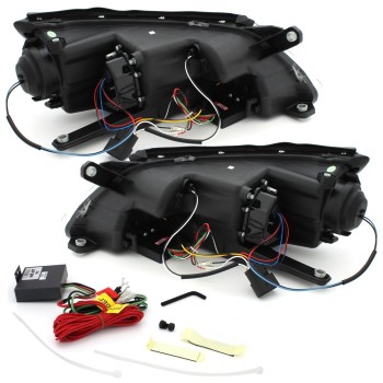 Φανάρια εμπρός Vw Tiguan (2007-2011) led , chrome , με λάμπες (Η1) - σετ 2τμχ.