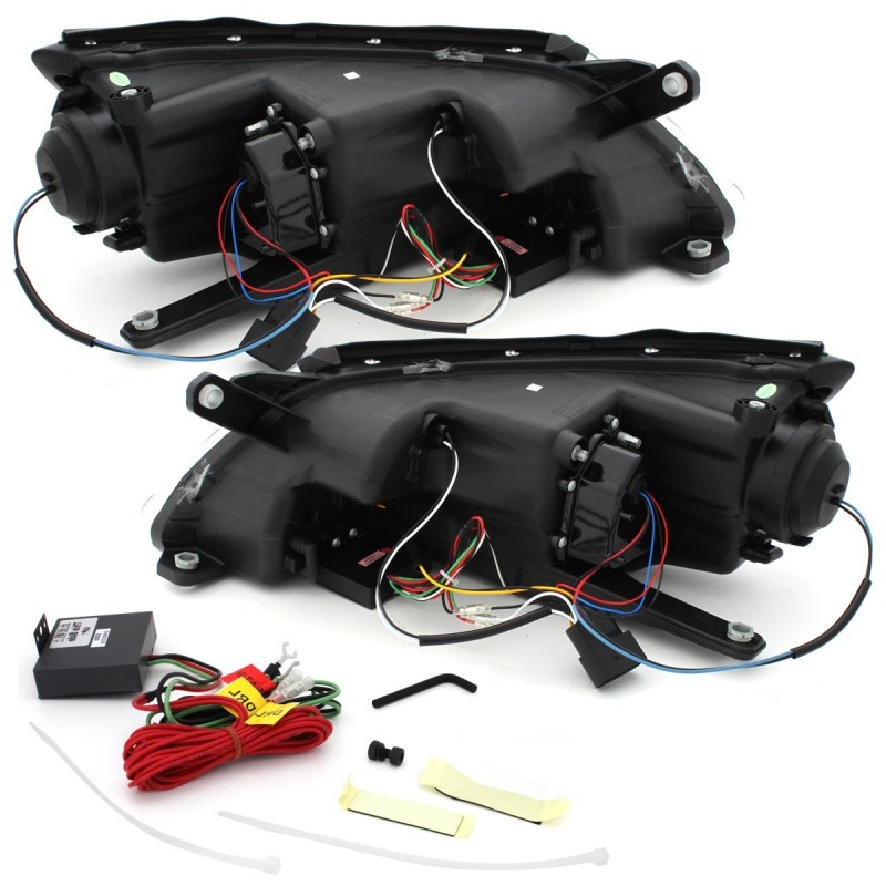 Φανάρια εμπρός Vw Tiguan (2007-2011) led , chrome , με λάμπες (Η1) - σετ 2τμχ.
