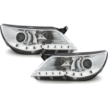 Φανάρια εμπρός Vw Tiguan (2007-2011) led , με λάμπες (Η1) - σετ 2τμχ.