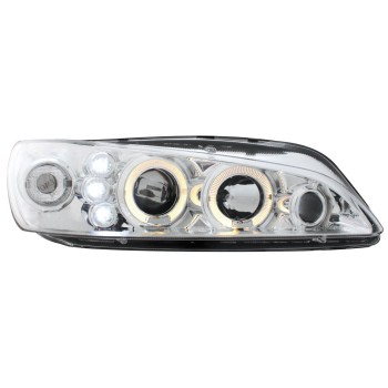 Φανάρια εμπρός Peugeot 306 (1997-2000) angel eyes, με λάμπες (Η1) - σετ 2τμχ.