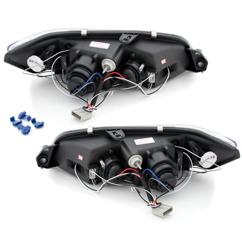 Φανάρια εμπρός Peugeot 306 (1997-2000) angel eyes, με λάμπες (Η1) - σετ 2τμχ.