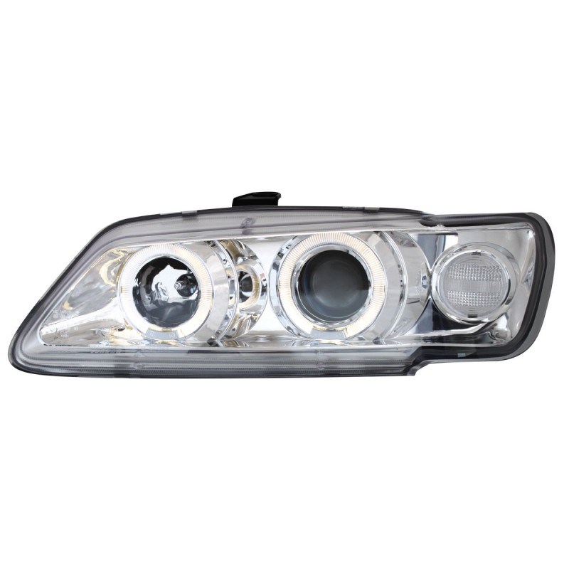 Φανάρια εμπρός Peugeot 306 (1993-1997) angel eyes, με λάμπες (Η1) - σετ 2τμχ.