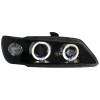 Φανάρια εμπρός Peugeot 306 (1993-1997) angel eyes, μαύρα , με λάμπες (Η1) - σετ 2τμχ.