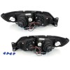 Φανάρια εμπρός Peugeot 306 (1993-1997) angel eyes, μαύρα , με λάμπες (Η1) - σετ 2τμχ.