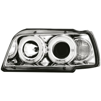 Φανάρια εμπρός Renault Clio I (1990-1996) angel eyes - chrome , με λάμπες (Η1) - σετ 2τμχ. Φανάρια εμπρός Renault Clio I (1990-1996) angel eyes - chrome , με λάμπες (Η1) - σετ 2τμχ.