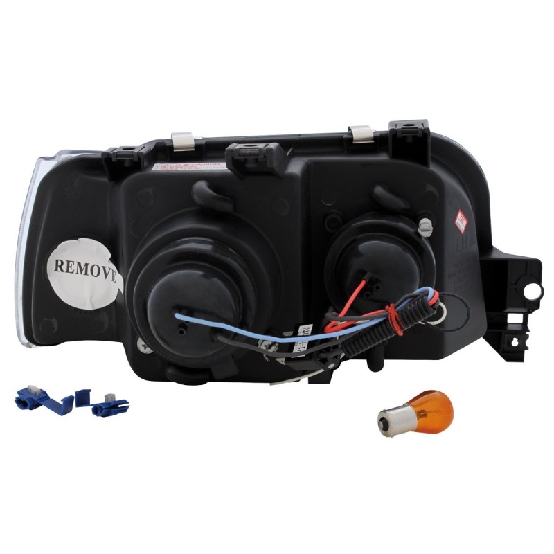 Φανάρια εμπρός Renault Clio I (1990-1996) angel eyes - μαύρα , με λάμπες (Η1) - σετ 2τμχ.