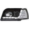 Φανάρια εμπρός Renault Clio (1996-1998) led - μαύρα , με λάμπες (Η1) - σετ 2τμχ.