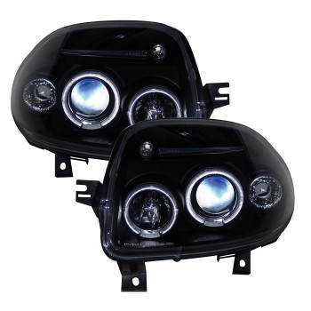 Φανάρια εμπρός Renault Clio I (1996-1998) angel eyes - μαύρα , με λάμπες (Η1) - σετ 2τμχ. Φανάρια εμπρός Renault Clio I (1996-1998) angel eyes - μαύρα , με λάμπες (Η1) - σετ 2τμχ.