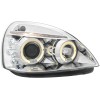 Φανάρια εμπρός Renault Clio MK3 (2001-2005) angel eyes - chrome , με λάμπες (Η1) - σετ 2τμχ.