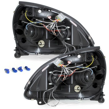 Φανάρια εμπρός Renault Clio MK3 (2001-2005) angel eyes - chrome , με λάμπες (Η1) - σετ 2τμχ. Φανάρια εμπρός Renault Clio MK3 (2001-2005) angel eyes - chrome , με λάμπες (Η1) - σετ 2τμχ.