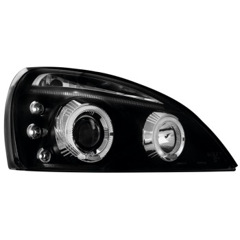 Φανάρια εμπρός Renault Clio MK3 (2001-2005) angel eyes - μαύρα , με λάμπες (Η1) - σετ 2τμχ. Φανάρια εμπρός Renault Clio MK3 (2001-2005) angel eyes - μαύρα , με λάμπες (Η1) - σετ 2τμχ.