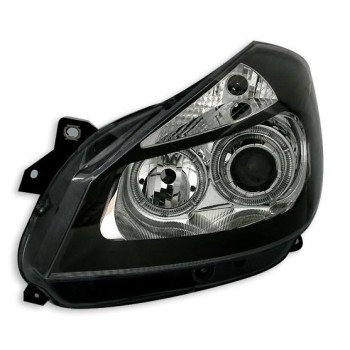 Φανάρια εμπρός Renault Clio ΙΙΙ (2005-2009) angel eyes - μαύρα , χωρίς λάμπες (Η7) - σετ 2τμχ.