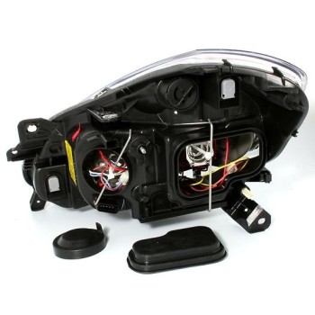 Φανάρια εμπρός Renault Clio ΙΙΙ (2005-2009) angel eyes - μαύρα , χωρίς λάμπες (Η7) - σετ 2τμχ.