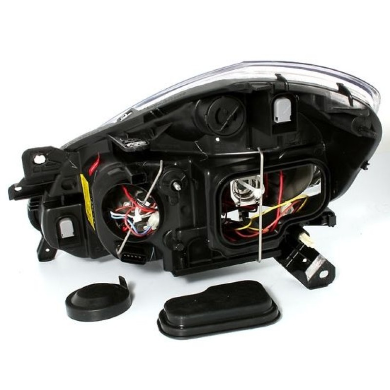 Φανάρια εμπρός Renault Clio ΙΙΙ (2005-2009) angel eyes - μαύρα , χωρίς λάμπες (Η7) - σετ 2τμχ.
